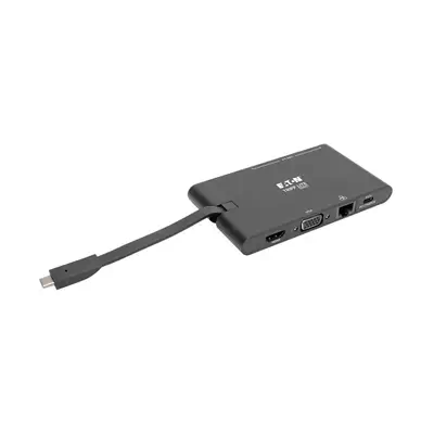 Tripp Lite U442-DOCK3-B station d'accueil Avec fil USB Tripp Lite - visuel 1 - hello RSE - Le câble USB-C intégré se branche dans les deux sens