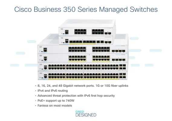Cisco CBS350-48P-4X-UK commutateur réseau Géré L2/L3 Gigabit Ethernet (10/100/1000) Connexion Ethern - Switchs et Hubs - visuel 3