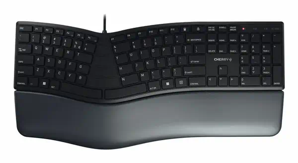 CHERRY KC 4500 ERGO clavier Universel USB AZERTY Belge Noir - Clavier - visuel 1