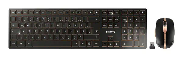 CHERRY DW 9100 SLIM clavier Souris incluse Universel RF sans fil + Bluetooth QWERTZ Allemand Noir - Clavier - visuel 1