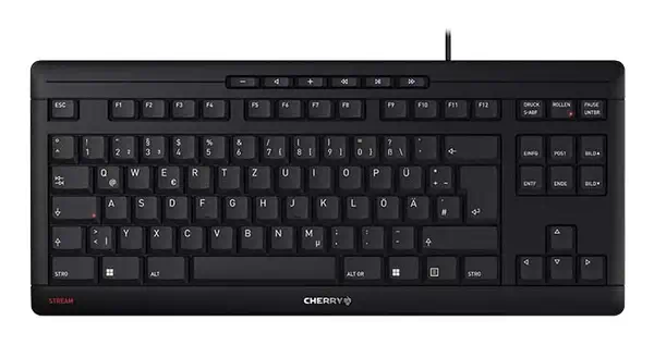 CHERRY STREAM KEYBOARD TKL clavier Universel USB QWERTZ Allemand Noir - Clavier - visuel 1