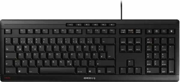 CHERRY STREAM KEYBOARD clavier Bureau USB QWERTZ Tchèque, Slovaque Noir - Clavier - visuel 1
