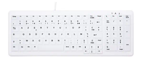 CHERRY AK-C7000 clavier Médical USB AZERTY Français Blanc - Clavier - visuel 1