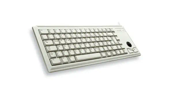 G84-4400 TRACKBALL KEYBOARD Clavier filaire miniature, trackball, PS2, gris clair, AZERTY - FR - CHERRY - visuel 2