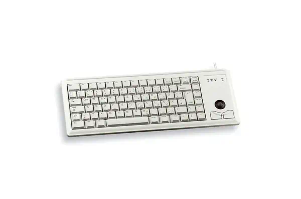 G84-4400 TRACKBALL KEYBOARD Clavier filaire miniature, trackball, PS2, gris clair, AZERTY - FR - CHERRY - visuel 1