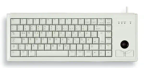G84-4400 TRACKBALL KEYBOARD Clavier filaire miniature, trackball, PS2, gris clair, AZERTY - FR - CHERRY - visuel 7