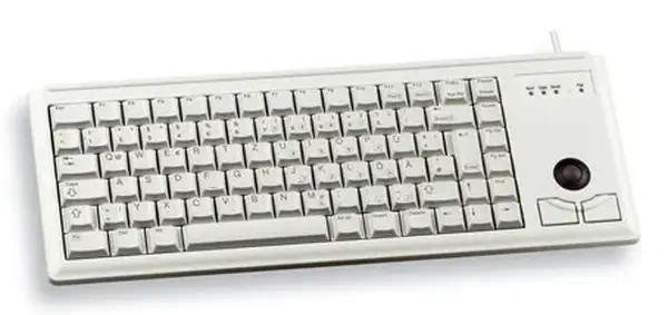 G84-4400 TRACKBALL KEYBOARD Clavier filaire miniature, trackball, PS2, gris clair, AZERTY - FR - CHERRY - visuel 5