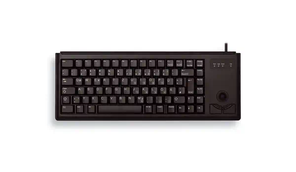 G84-4400 TRACKBALL KEYBOARD Clavier filaire miniature, trackball, USB, noir, AZERTY - FR - CHERRY - visuel 1