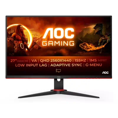 AOC G2 Q27G2E/BK écran plat de PC 68,6 cm (27") 2560 x 1440 pixels Quad HD Noir, Rouge - Ecran Ordinateur - visuel 1
