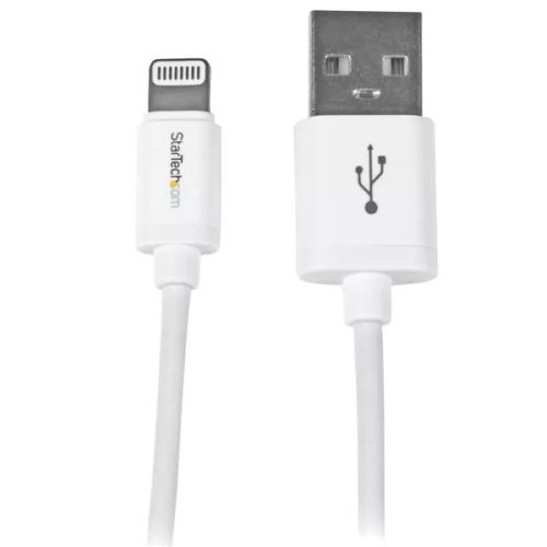 Revendeur officiel Câble USB StarTech.com Câble Apple Lightning vers USB pour iPhone, iPod, iPad - 1 m Blanc