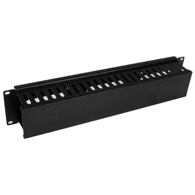 Panneau de gestion de câbles horizontal 2U pour rack de serveur - Guide pour câbles avec couverture - StarTech - Rack et Armoire - visuel 1