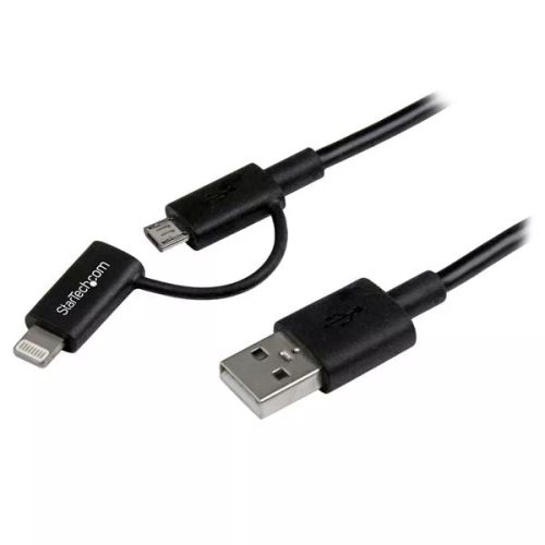Vente Câbles d'alimentation StarTech.com Câble Lightning 8 broches ou Micro USB vers USB de 1 m - Cordon de charge / synchronisation - Noir sur hello RSE
