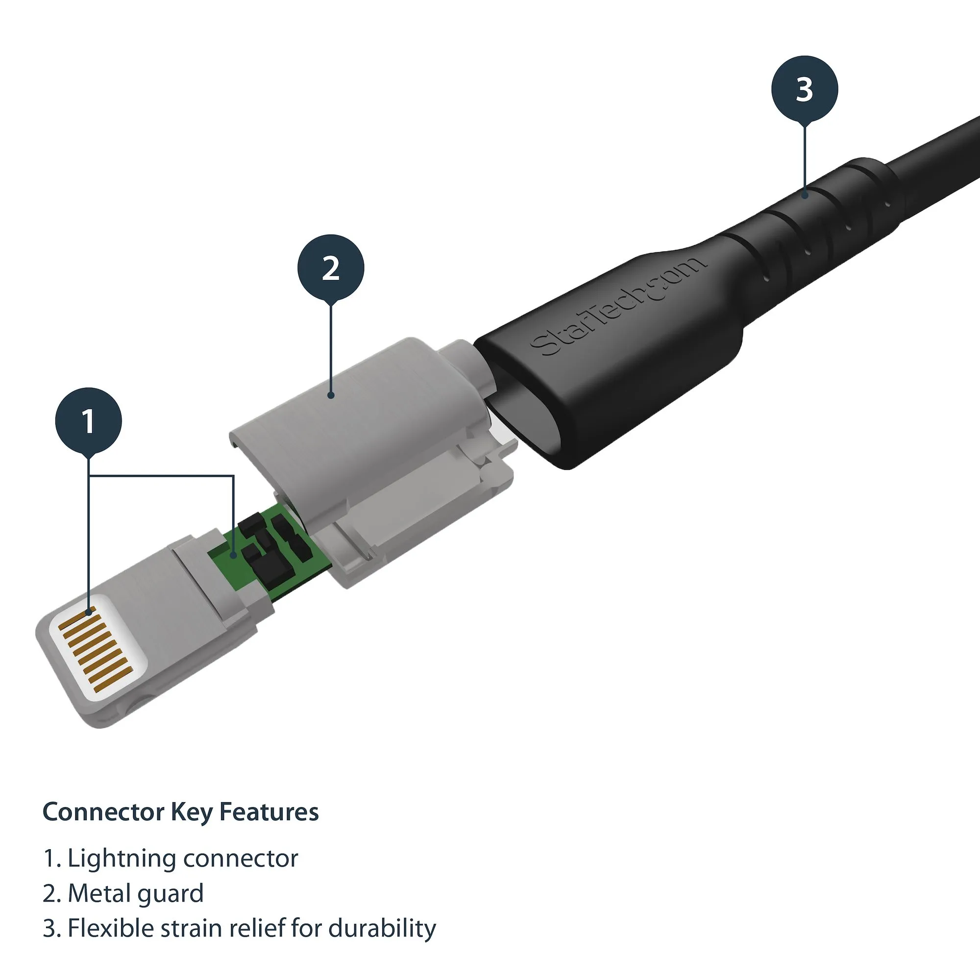 Achat StarTech.com Câble USB-A vers Lightning Noir Robuste 2m sur hello RSE - visuel 9