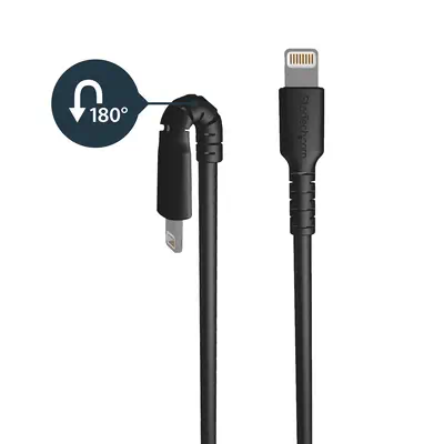 StarTech Câble USB-A vers Lightning Noir Robuste 2m - Câbles d'alimentation - visuel 4