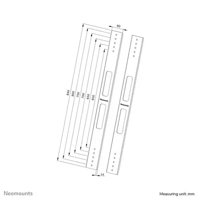 Neomounts AWL-250BL18 Kit d'extension VESA - Support Fixe & Mobile - visuel 6