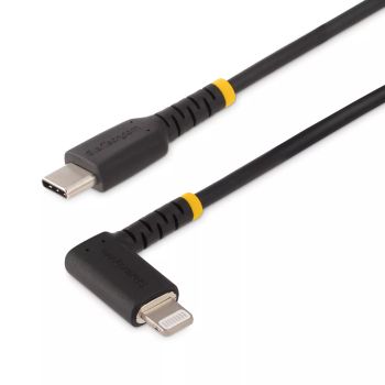Vente Câble USB StarTech.com Câble USB-C vers Lightning de 2m - Cordon de Charge/Syncronisation USB Type-C vers Lightning en Fibre Aramide à Angle Droit - Chargeur USB C à Lightning - Certifié Apple Mfi - Câble USB C vers Iphone