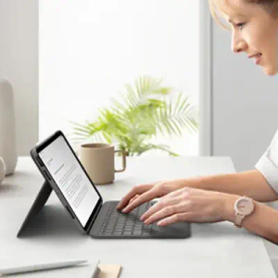 Logitech Folio Touch QWERTY Smart Connector Gris - Clavier - visuel 4