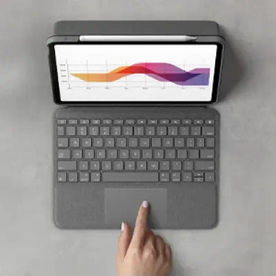 Logitech Folio Touch QWERTY Smart Connector Gris - Clavier - visuel 2