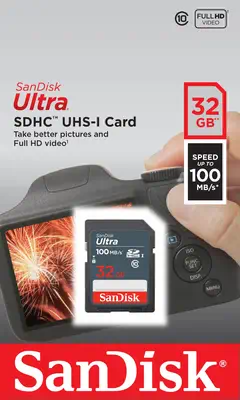 Ultra 32GB SDHC Mem Card 100MB/s - Sandisk - Carte Mémoire - visuel 3