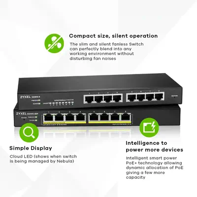 Zyxel GS1915-8 Géré L2 Gigabit Ethernet (10/100/1000) Noir - Switchs et Hubs - visuel 4