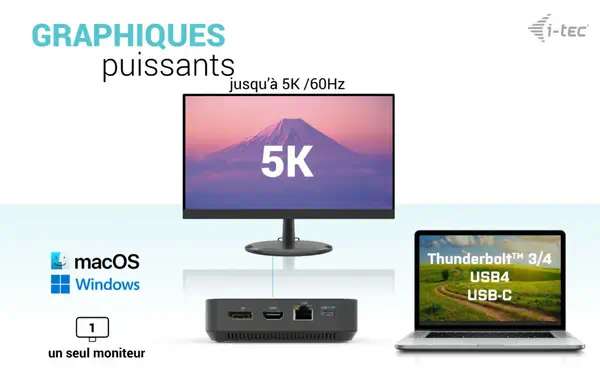 USB-C HDMI Dual DP Docking Station with Power Delivery 100 W - I-Tec - Station d'accueil pour portable - visuel 9