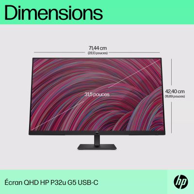 HP P32u G5 80cm 31.5inch QHD 16:9 Monitor HP - visuel 1 - hello RSE - Panneau IPS