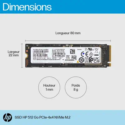 Vente HP 512GB PCIe-4x4 NVMe M.2 SSD HP au meilleur prix - visuel 4