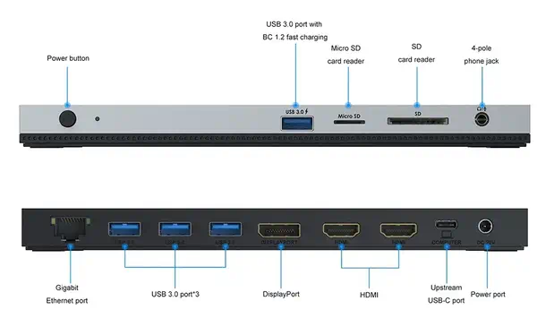 DLH DY-SA5030 station d'accueil Avec fil USB 3.2 Gen 1 (3.1 Gen 1) Type-C Noir - Station d'accueil pour portable - visuel 5
