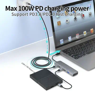 DLH DY-TU5005 station d'accueil USB Type-C Argent - Station d'accueil pour portable - visuel 8
