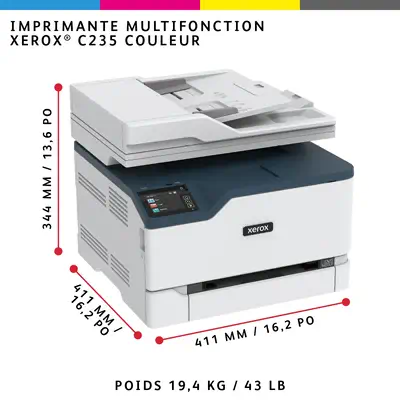 Xerox C235 copie/impression/numérisation/télécopie sans fil A4, 22 ppm, PS3 PCL5e/6, chargeur automa - Multifonctions Laser - visuel 7