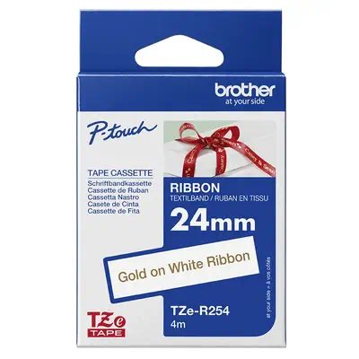 Brother TZE-R254 ruban d'étiquette Doré sur blanc - Autres consommables - visuel 5