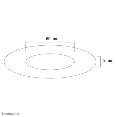 Neomounts FPMA-CRS6 Rosace encastrable au plafond - diam. 60 mm - Support Fixe & Mobile - visuel 1