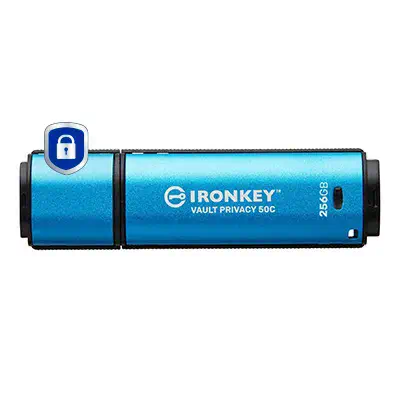 256Go USB-C IronKey Vault Privacy 50C chiffrée AES-256, FIPS 197 - Kingston - Adaptateur stockage - visuel 10