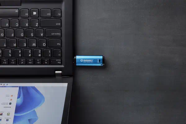 256Go USB-C IronKey Vault Privacy 50C chiffrée AES-256, Kingston - visuel 1 - hello RSE - Mode phrase secrète