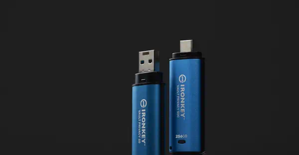 256Go USB-C IronKey Vault Privacy 50C chiffrée AES-256, Kingston - visuel 1 - hello RSE - Gérer localement les clés USB pour les petites et moyennes entreprises