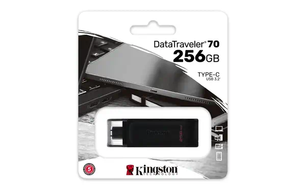 256Go USB-C 3.2 Gen 1 DataTraveler 70 - Kingston - Adaptateur stockage - visuel 5