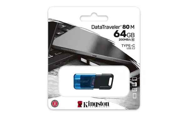 64GB DataTraveler 80 M 200 Mo/s USB-C 3.2 Gen 1 - Kingston - Adaptateur stockage - visuel 6