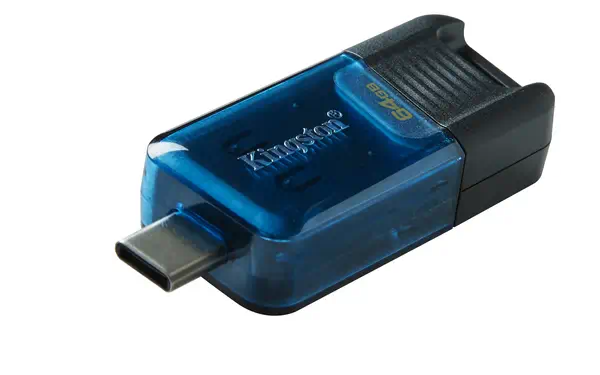 64GB DataTraveler 80 M 200 Mo/s USB-C 3.2 Kingston - visuel 1 - hello RSE - Capuchon mobile pratique