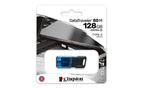 128GB DataTraveler 80 M 200 Mo/s USB-C 3.2 Gen 1 - Kingston - Adaptateur stockage - visuel 6