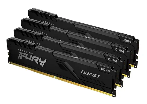 64Go 3600MT/s DDR4 CL18 DIMM (Kit de 4) FURY Beast Black - Kingston - Mémoire - visuel 1