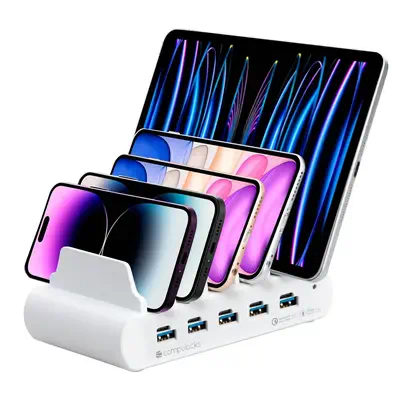 Compulocks 5PUSBCDKS-UK station d'accueil Tablette/Smartphone Blanc - Chargeur et alimentation - visuel 4