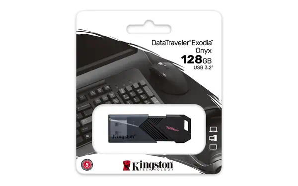 128GB Portable USB 3.2 Gen 1 DataTraveler Exodia Onyx - Kingston - Adaptateur stockage - visuel 6