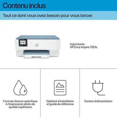 Envy Inspire 7221e Sans fil All-in-One Couleur Imprimante, Instant Ink; Impression photo - HP - Multifonctions Jet d'encre - visuel 8