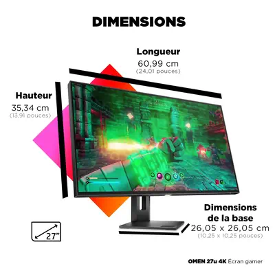 HP OMEN Écran gamer 4K 27u HP - visuel 1 - hello RSE - Affichage Eyesafe® certifié