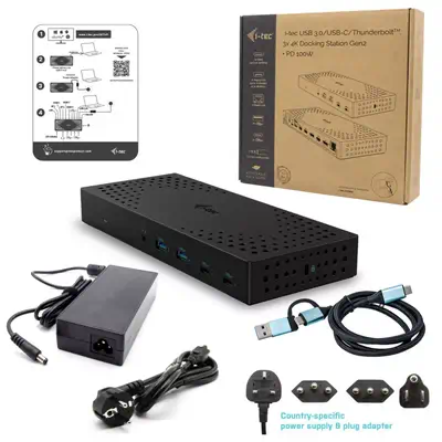 USB 3.0 / USB-C / Thunderbolt, 3x 4K Docking Station Gen 2 + Power Delivery 100W - I-Tec - Station d'accueil pour portable - visuel 10
