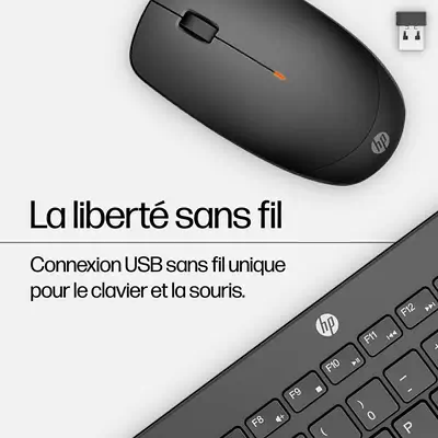 230 WL MOUSE+KB COMBO FR HP - visuel 1 - hello RSE - Seulement 1 jeu de batteries. Jusqu'à 16 mois d'alimentation