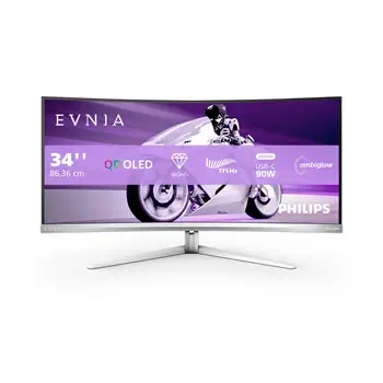 Philips 34M2C8600/00 écran plat de PC 86,4 cm (34") 3440 x 1440 pixels Wide Quad HD OLED Blanc livraison gratuite