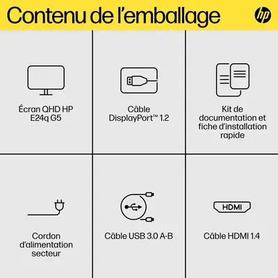 Écran QHD E24q G5 HP HP - visuel 1 - hello RSE - Plus de ports. Plus de flexibilité