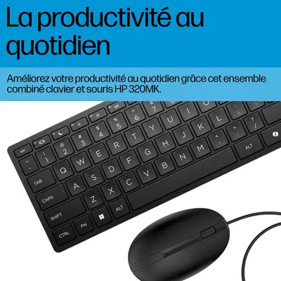 Souris et clavier HP Wired Desktop 320MK - Clavier - visuel 2