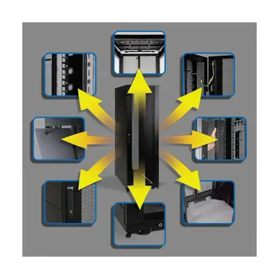 Armoire rack pour serveur de profondeur standard SmartRack Tripp Lite - visuel 1 - hello RSE - Conçus pour la mise en baie de plusieurs armoires en rangée